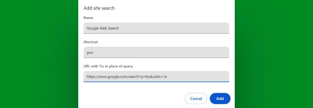 Google Gemini web search - Chrome setting