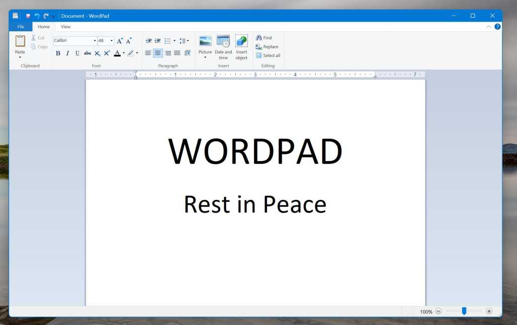 Microsoft WordPad RIP