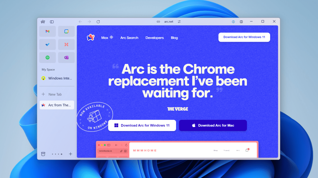 Arc browser Windows