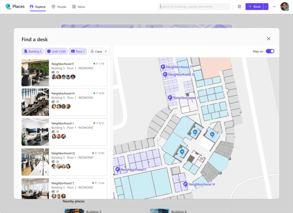 Microsoft Places office map